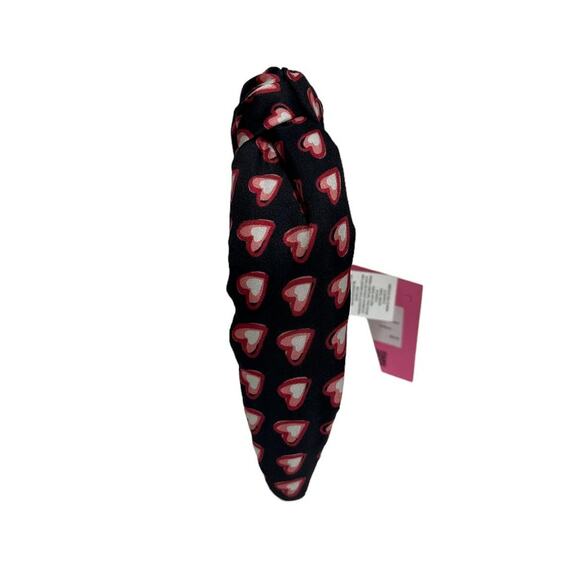 Kate spade valentine\'s day Heart Print twisted knot silk headband